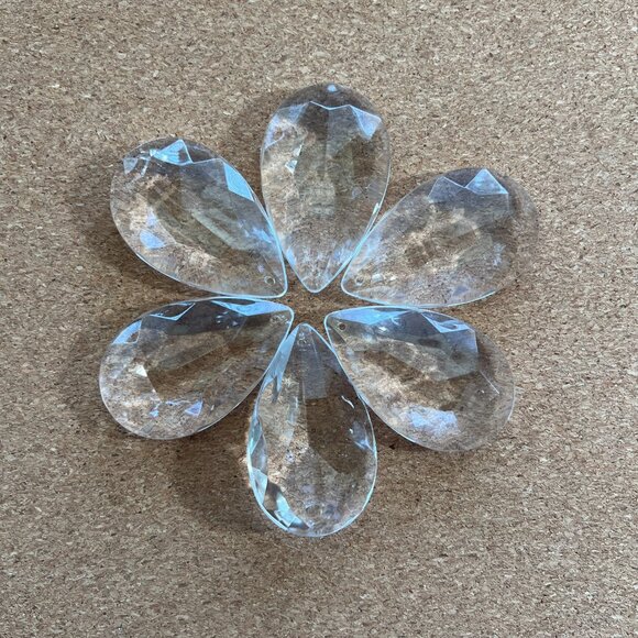 Large Teardrop Vintage Chandelier Crystals/Prisms - set of 6 - $25 - Picture 3 of 5